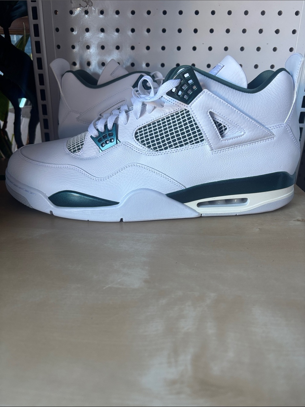 Jordan sneakers white with dark green accents